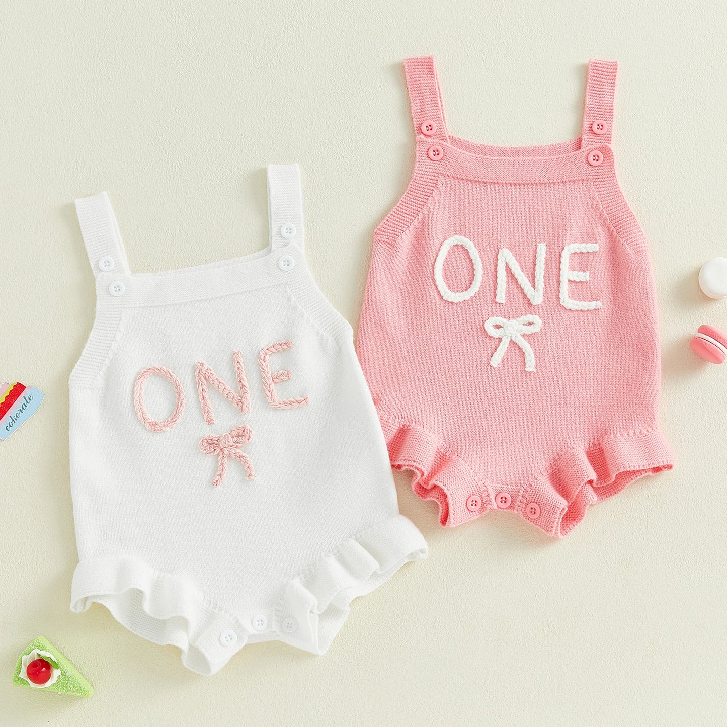 Summer Princess Sleeveless Knitted Baby Girls Romper