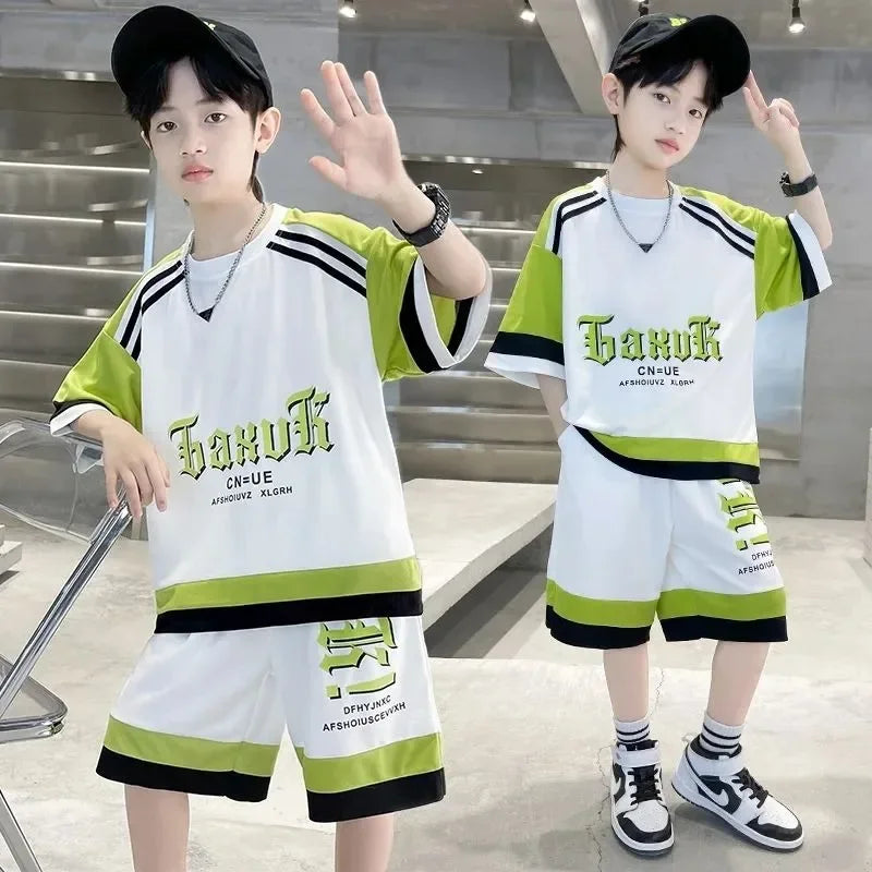 Kids Quick Dry Basketball Uniform Set - 2pc Jersey & Shorts