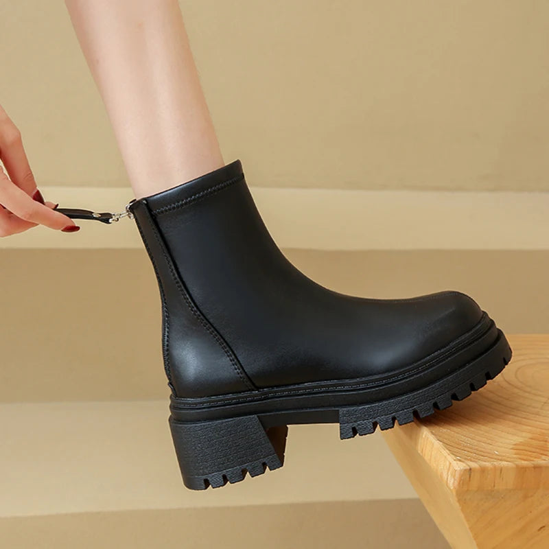 2025 Chunky Platform Ankle Boots for Women