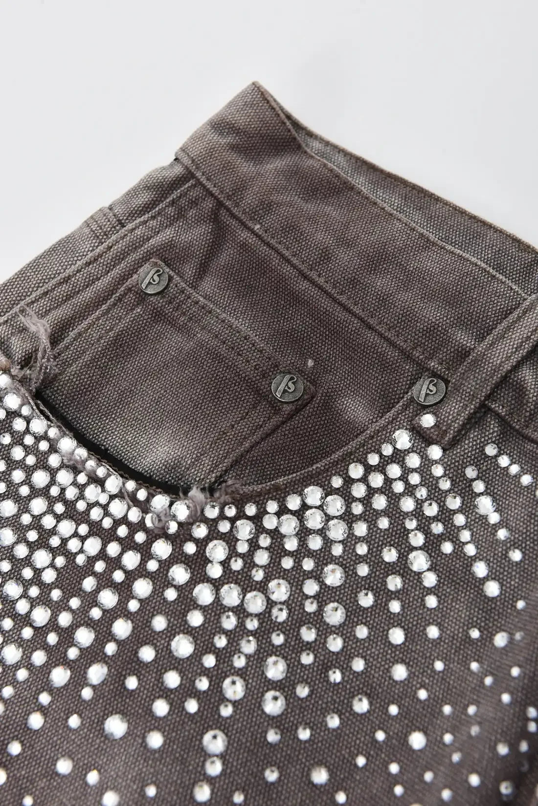 Y2K Baggy Denim Shorts with Rhinestones - Unisex Style