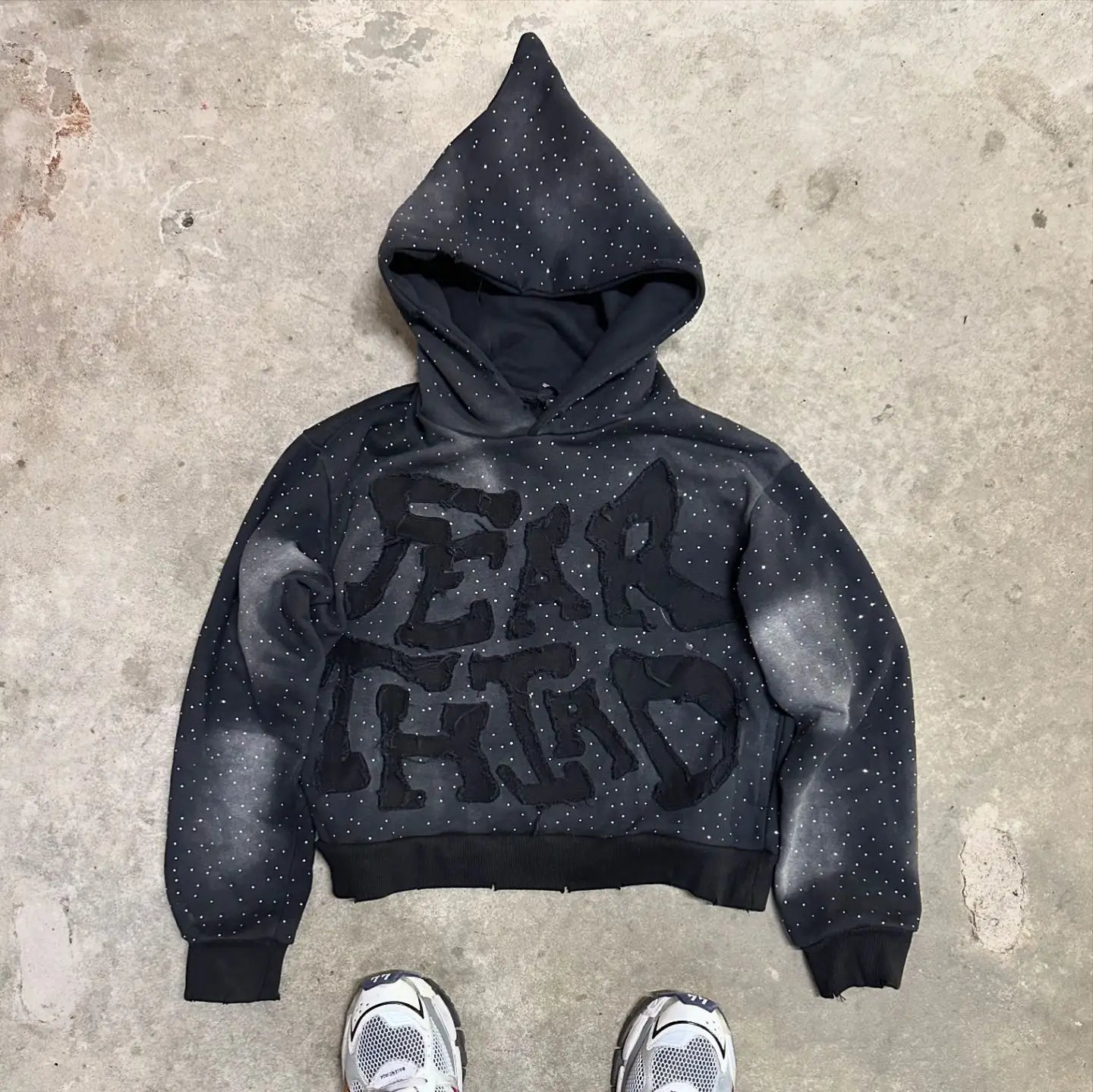 Oversized Y2K Embroidered Zipper Hoodie for Men