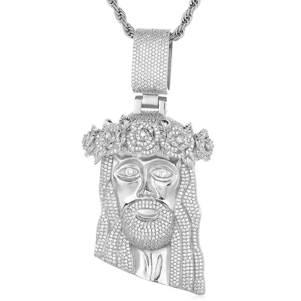 Iced Out Diamond Jesus Pendant - Luxury Hip Hop Jewelry.