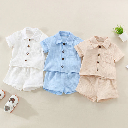 Cotton Linen Toddler Summer Outfit Set - 2PCS