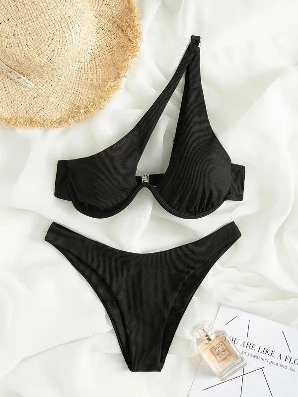 Luxury Cut Out Underwire Push Up Bikini Set.