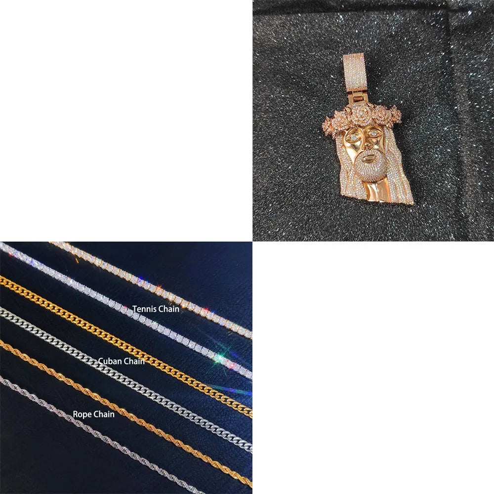 Iced Out Diamond Jesus Pendant - Luxury Hip Hop Jewelry.