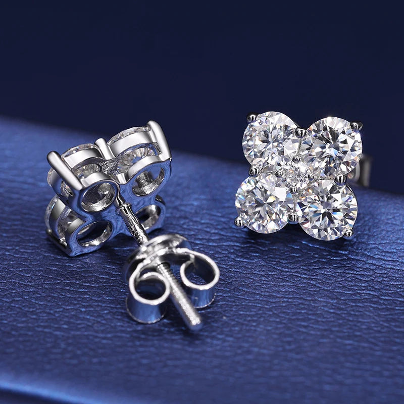 2.48ctw Moissanite Stud Earrings | 925 Sterling Silver | Unisex Fine Jewelry