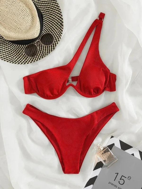 Luxury Cut Out Underwire Push Up Bikini Set.