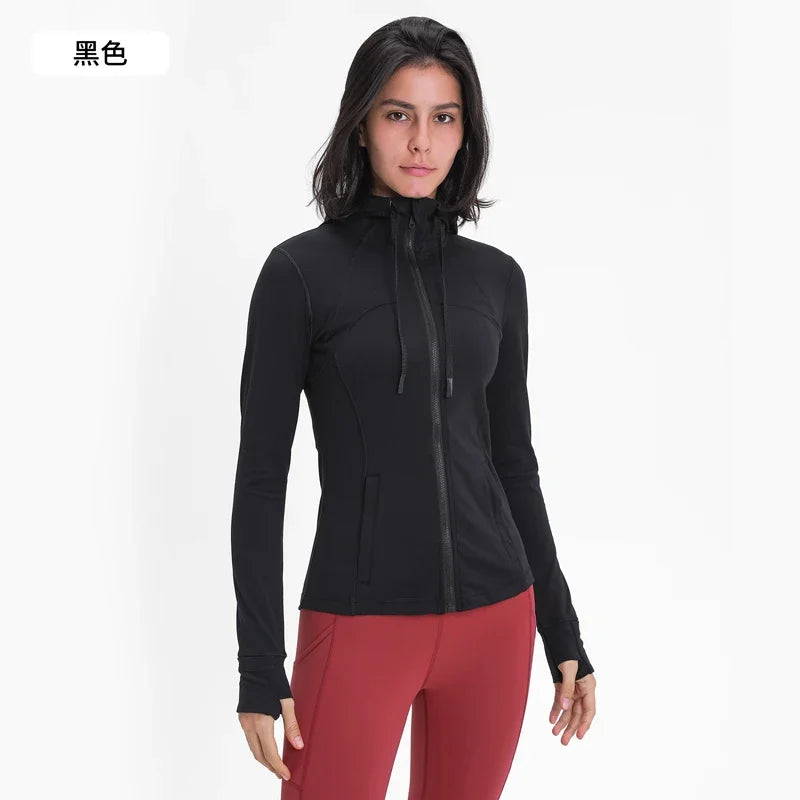 Trendy Women's Slim Fit Zip-Up Sports Hoodie Jacket.