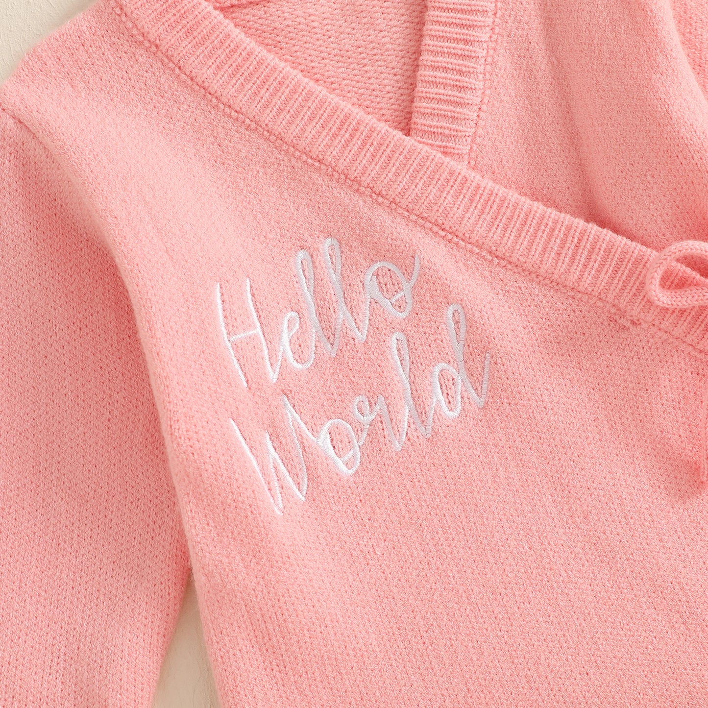 Soft Knitted Newborn Baby Sweater Rompers with Letter Embroidery