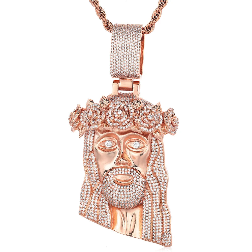 Iced Out Diamond Jesus Pendant - Luxury Hip Hop Jewelry.