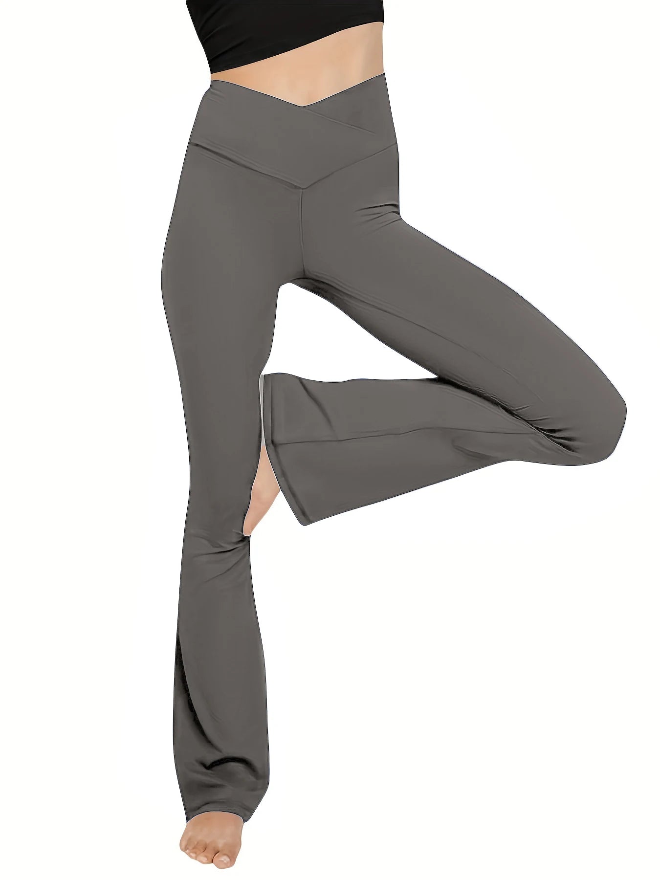 Women's Trendy Crossover Flare Leggings - High Waist.