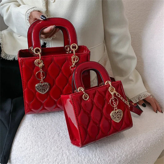 Luxury Quilted Square Handle Handbag for Women.