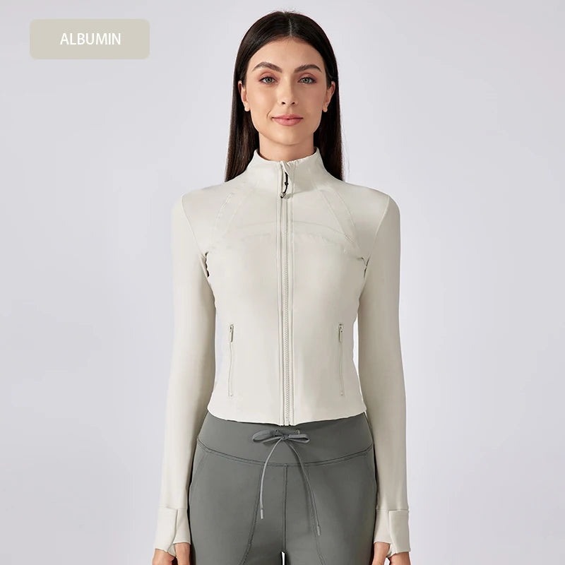 Women's Slim Fit Stand Collar Yoga Jacket.