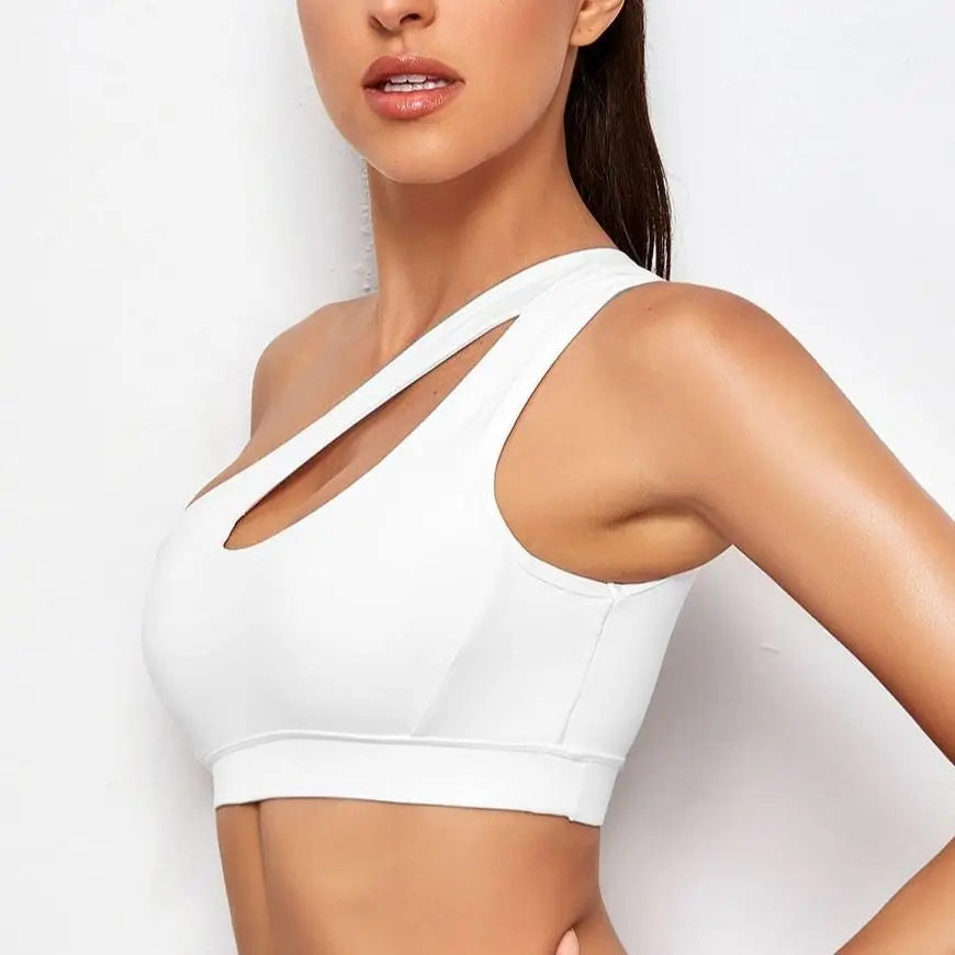 Stylish One Shoulder Push Up Sports Bra for Women.