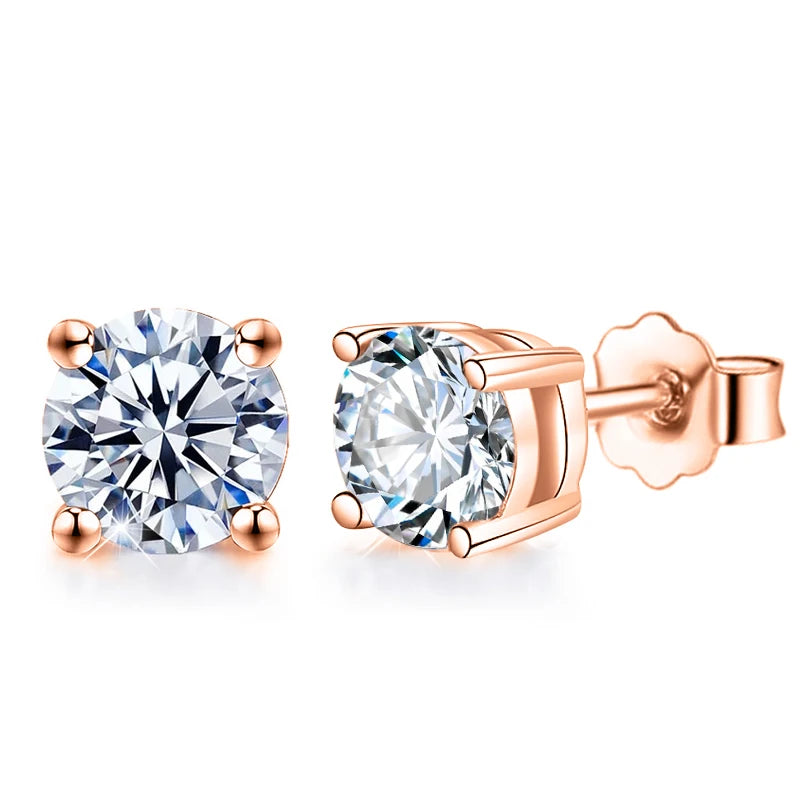 Brilliant Round Cut Moissanite Stud Earrings for Women.