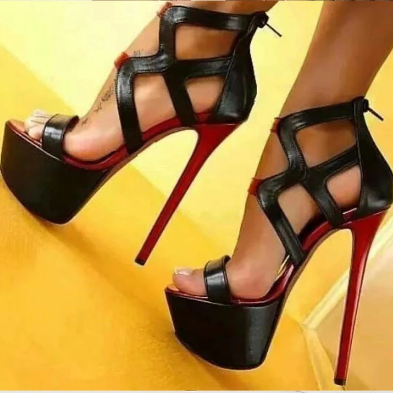 Eilyken Sexy Peep Toe High Heels Sandals.