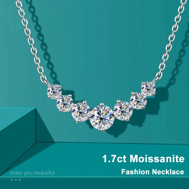 Dazzling Moissanite Necklace for Women - 925 Silver.