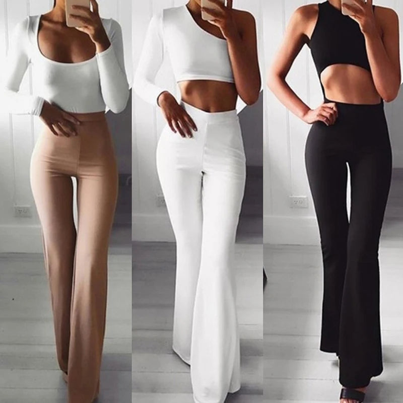 Trendy High Waist Yoga Flare Leggings for Women.