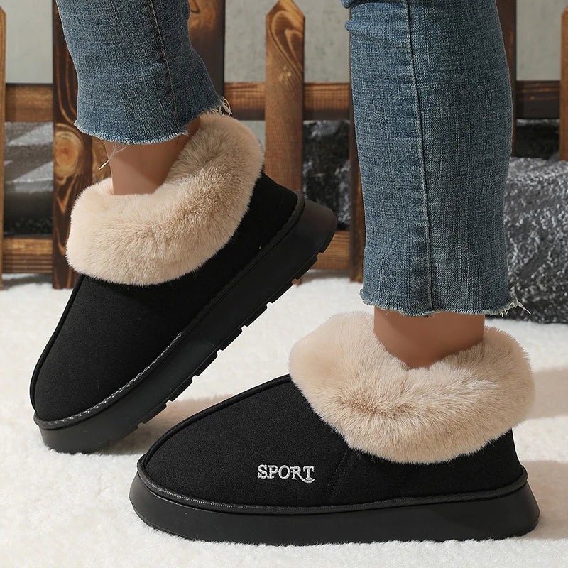 2025 Pink Faux Fur Winter Boots for Women