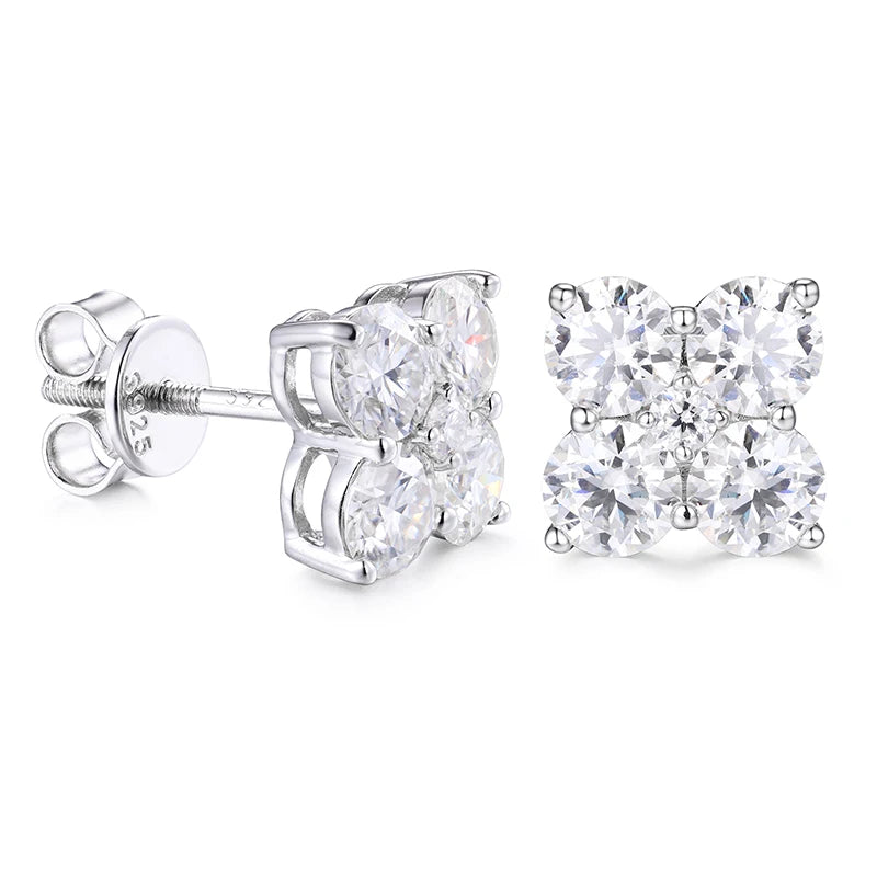 2.48ctw Moissanite Stud Earrings | 925 Sterling Silver | Unisex Fine Jewelry