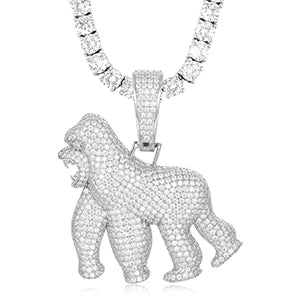 Luxury S925 Moissanite Orangutan Pendant Necklace.