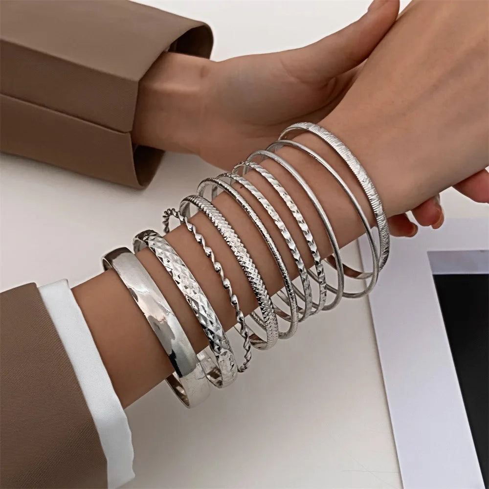 Twist Texture Stainless Steel Bangles.