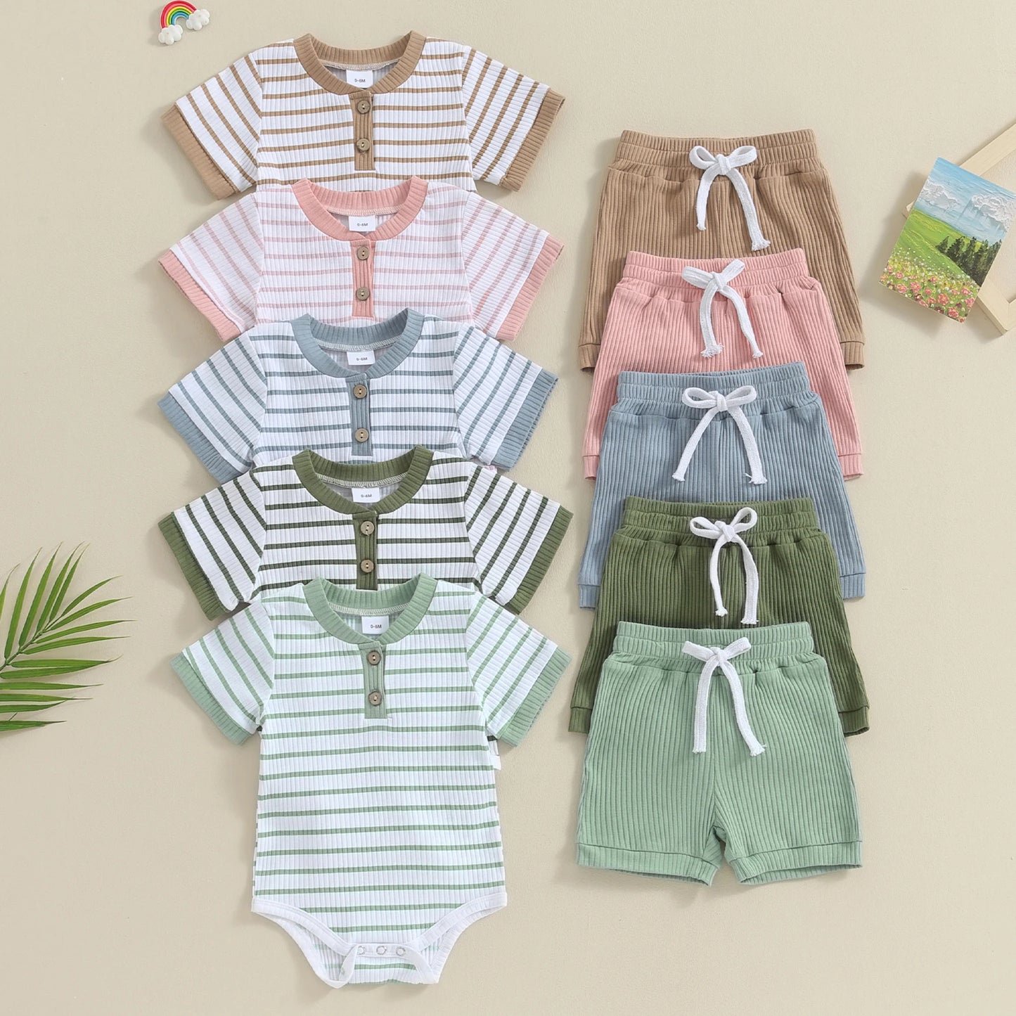 Kids Summer Striped Romper Set - Comfortable & Stylish