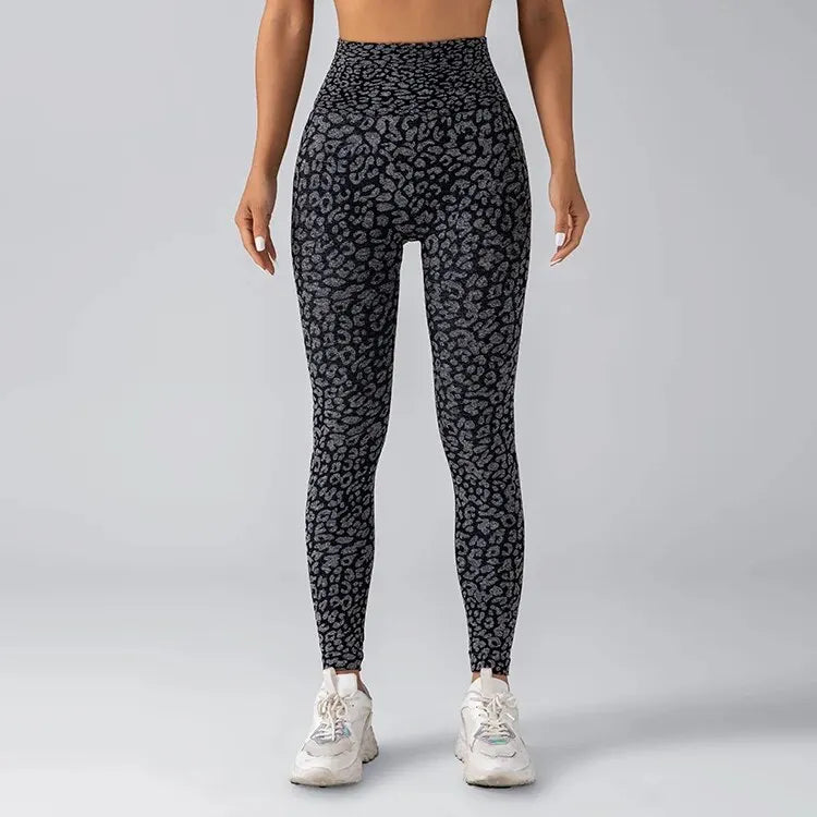 High Waist Leopard Print Yoga Pants for Women.