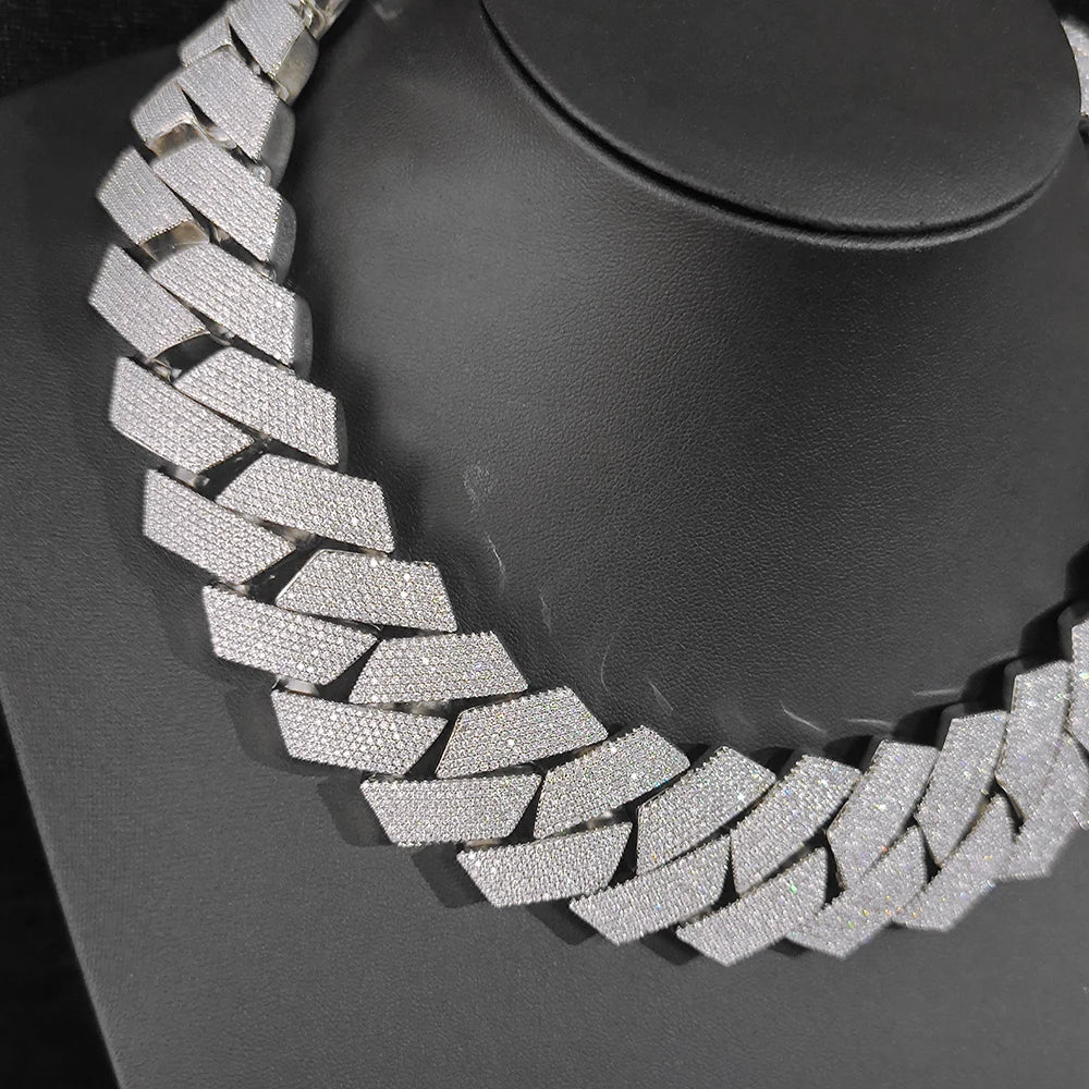 Iced-Out CZ Diamond Cuban Link Necklace - 30MM 7 Rows.