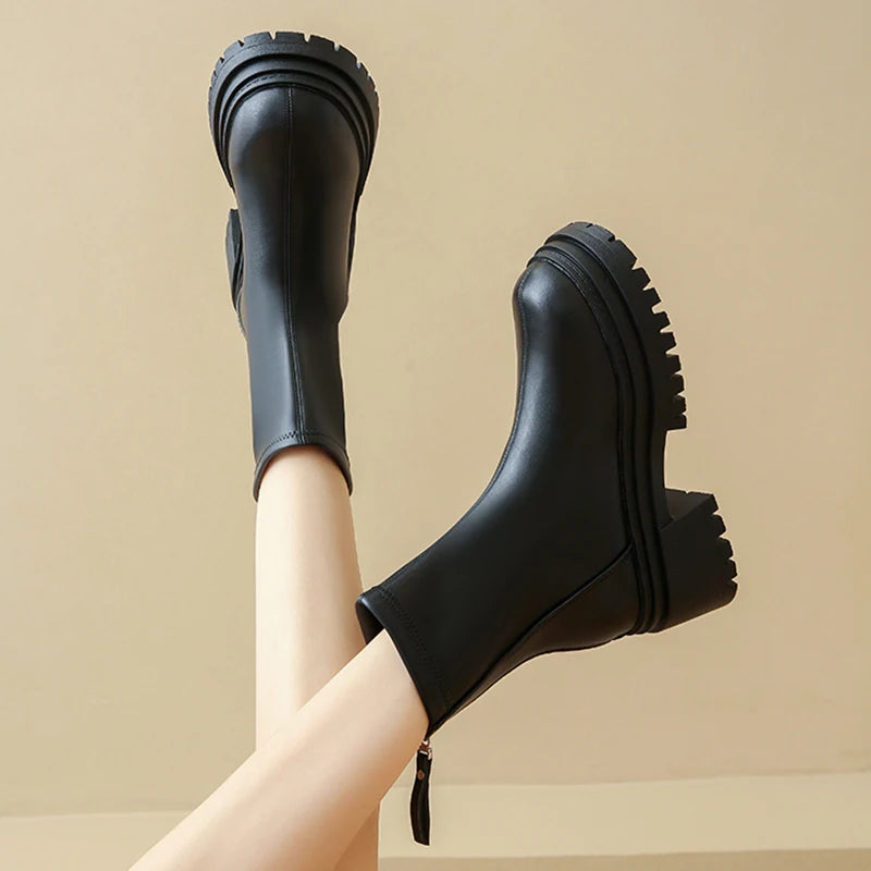 2025 Chunky Platform Ankle Boots for Women