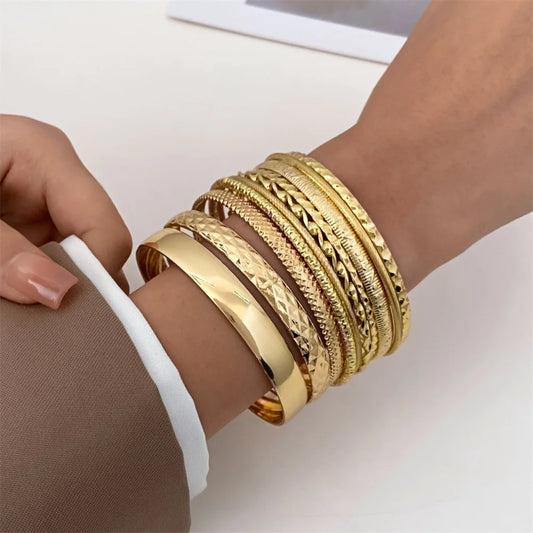 Twist Texture Stainless Steel Bangles.