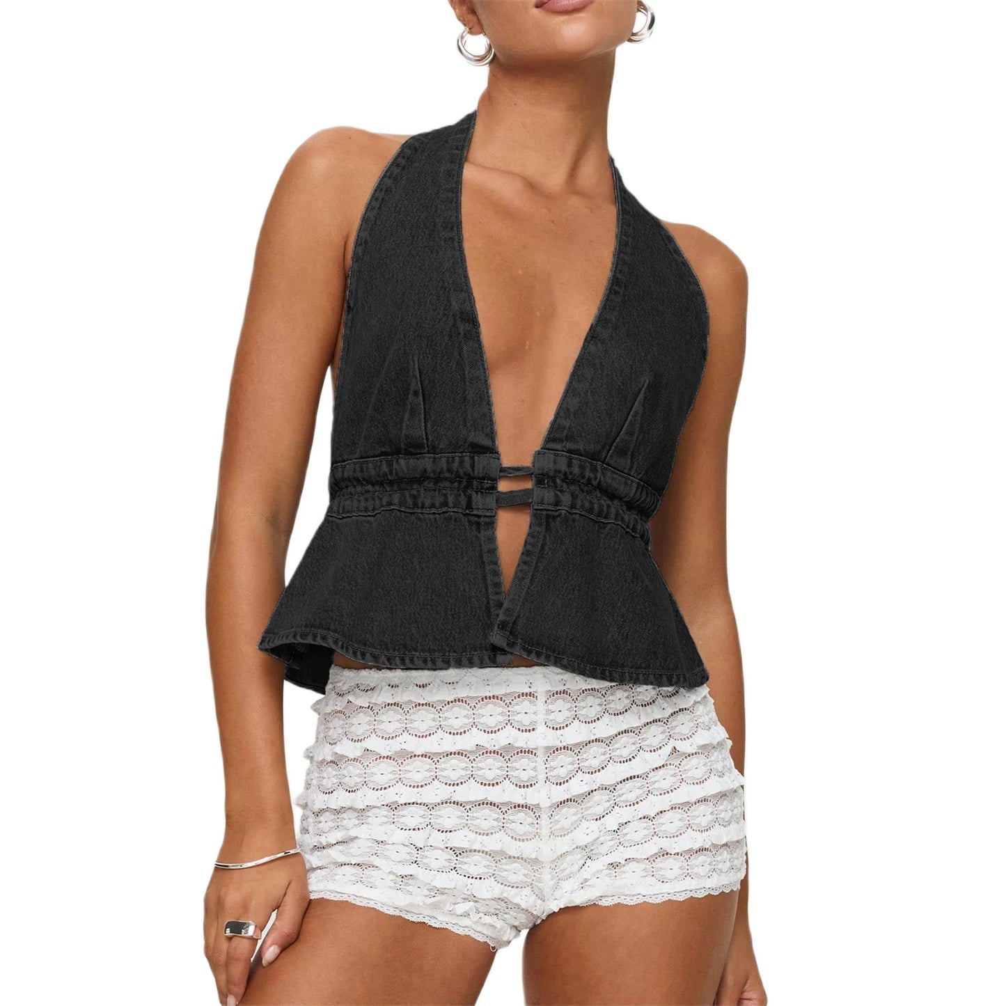 Trendy Women's Y2K Halter Neck Crop Top - Summer Essential.