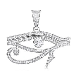 Dazzling Moissanite Eye of Horus Pendant Necklace.