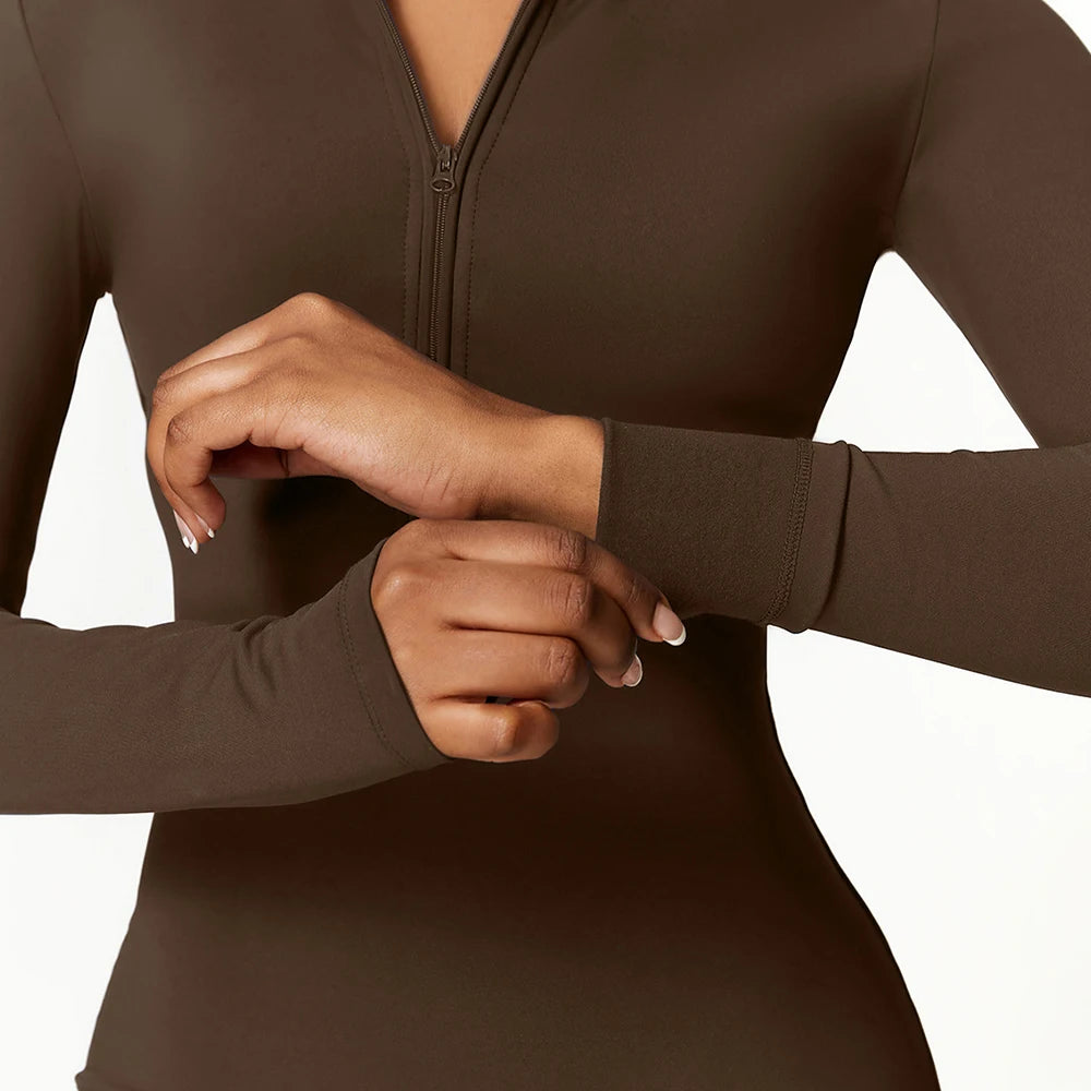 Warm Fleece Lined Long Sleeve Jumpsuit for Women.