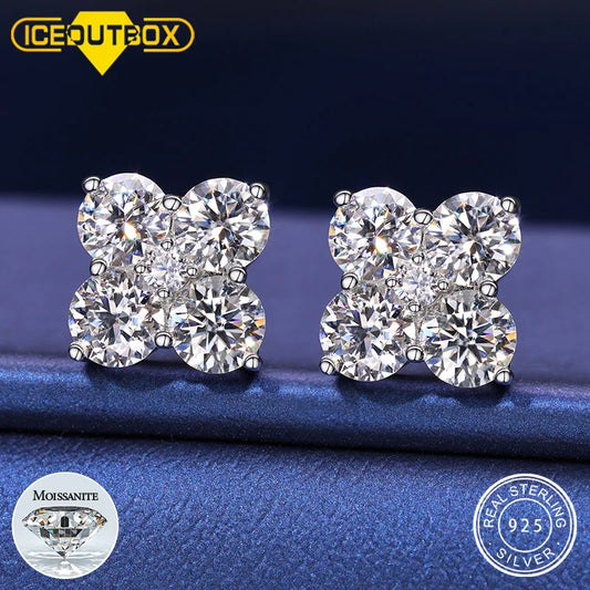 2.48ctw Moissanite Stud Earrings | 925 Sterling Silver | Unisex Fine Jewelry