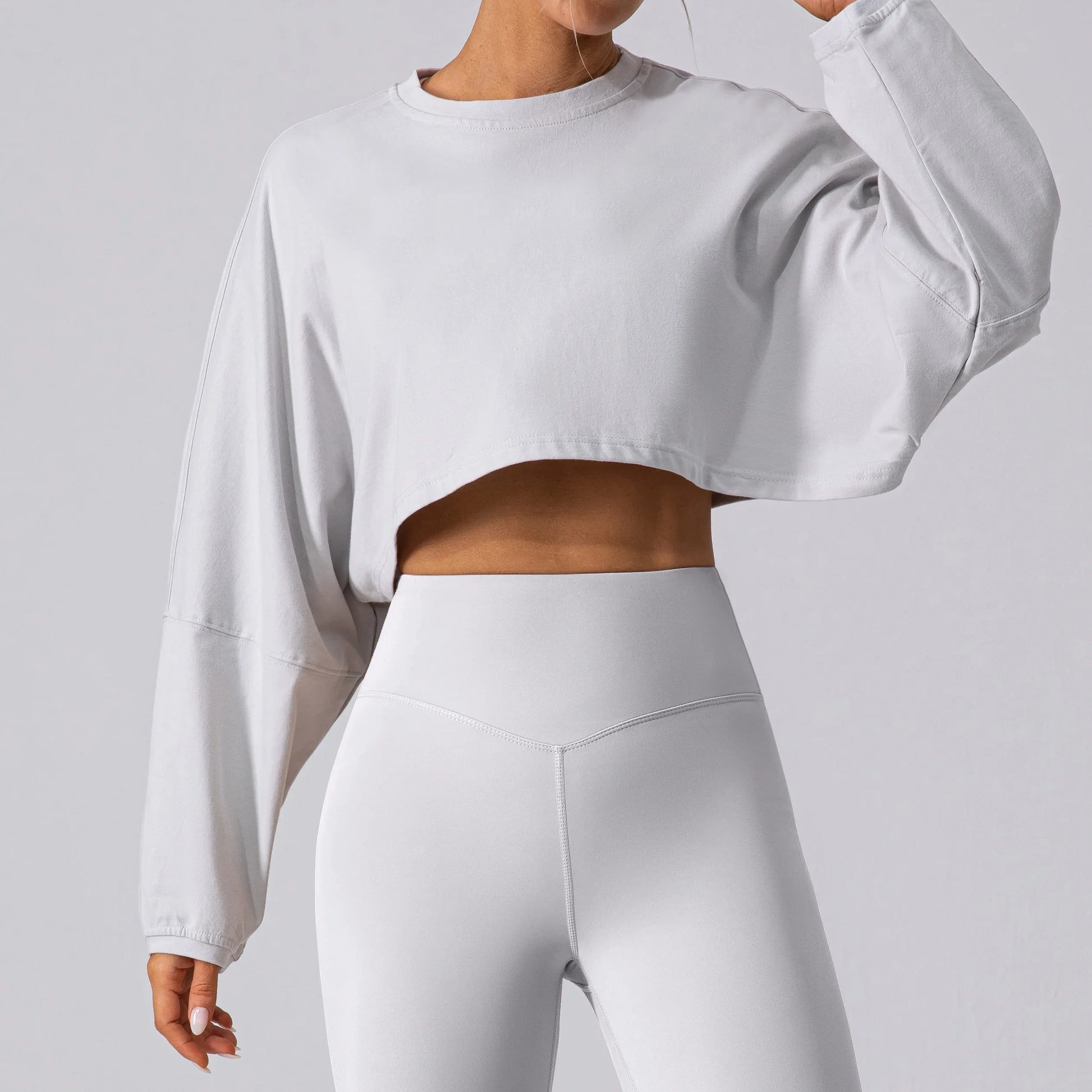 Women's Long Sleeve Sports Crop Top - Trending Gym Wear.