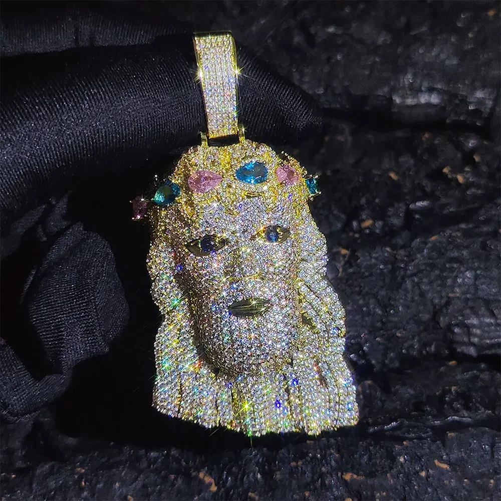 Bling Iced Out Diamond Jesus Pendant - Gold/Silver.