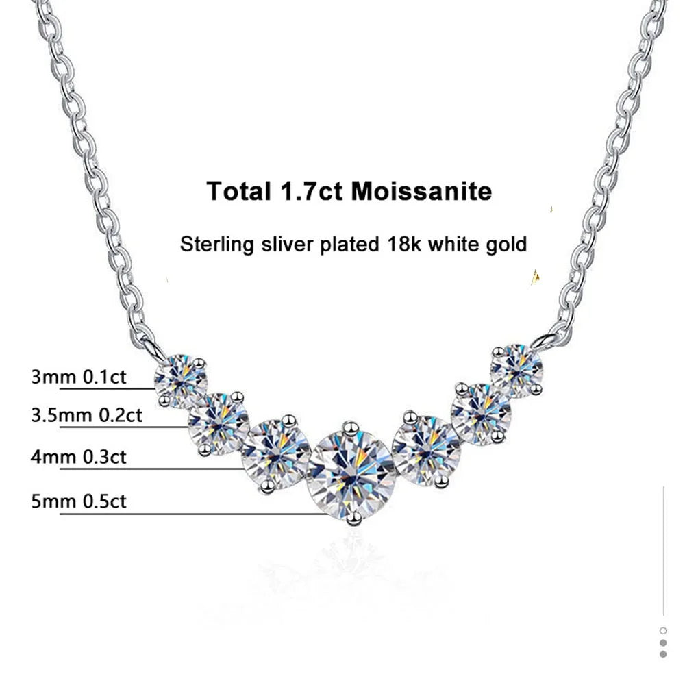 Dazzling Moissanite Necklace for Women - 925 Silver.