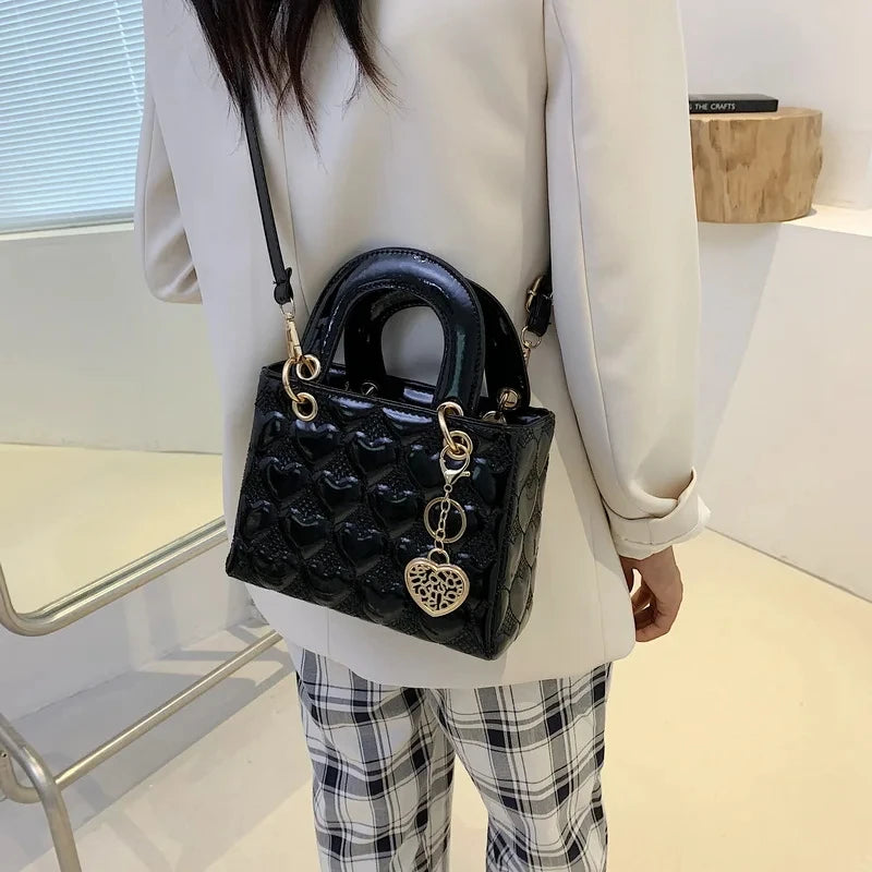 Luxury Quilted Square Handle Handbag for Women.