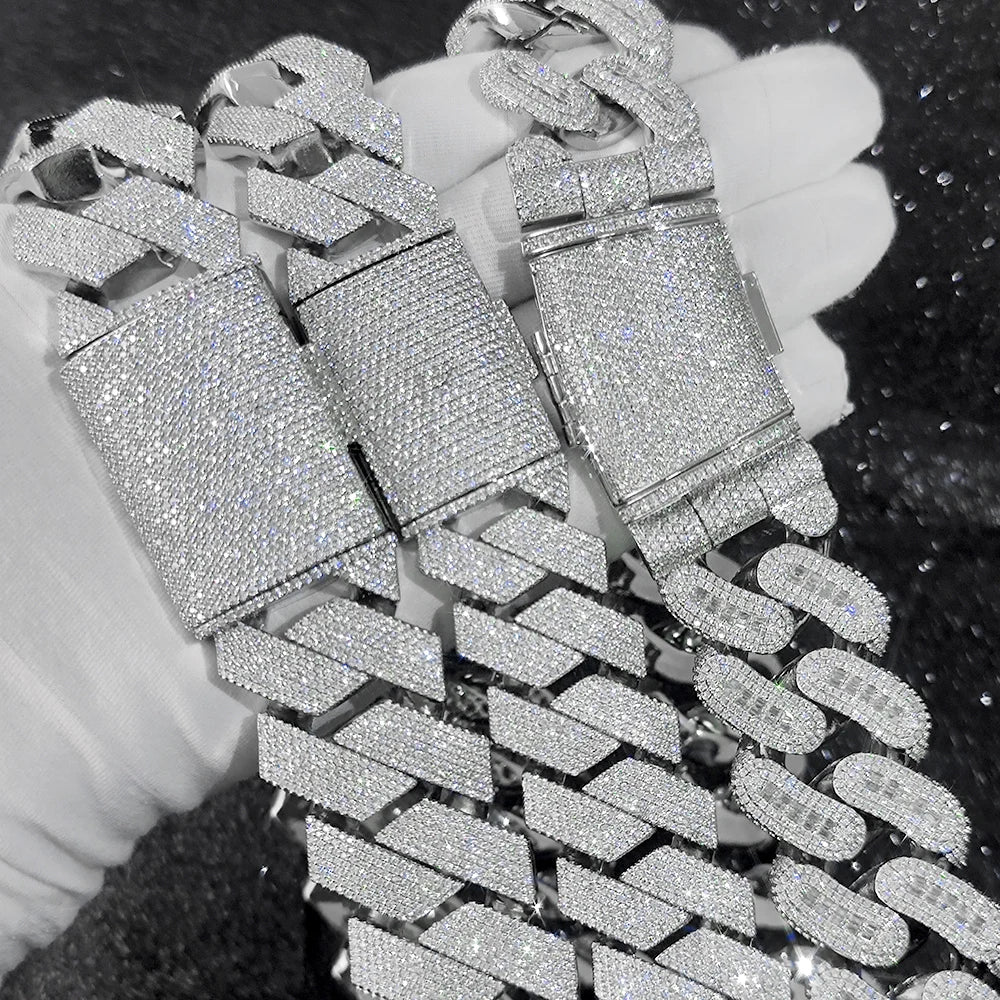 Iced-Out CZ Diamond Cuban Link Necklace - 30MM 7 Rows.