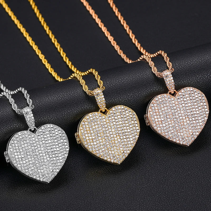 Custom Heart-Shaped Photo Pendant Necklace.