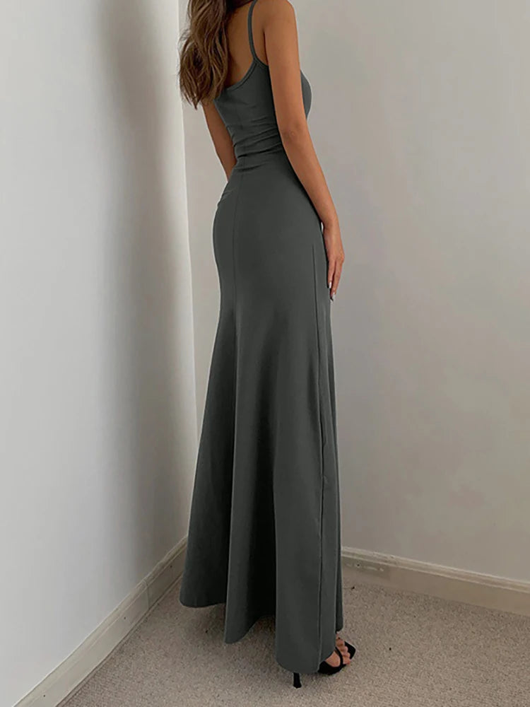 2025 Summer Women's Backless Halter Maxi Dress