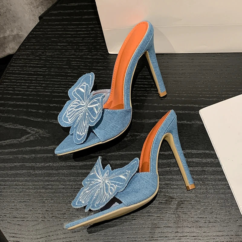 Elegant Sexy Pointed Toe Open Toe Thin Heel Sandals.