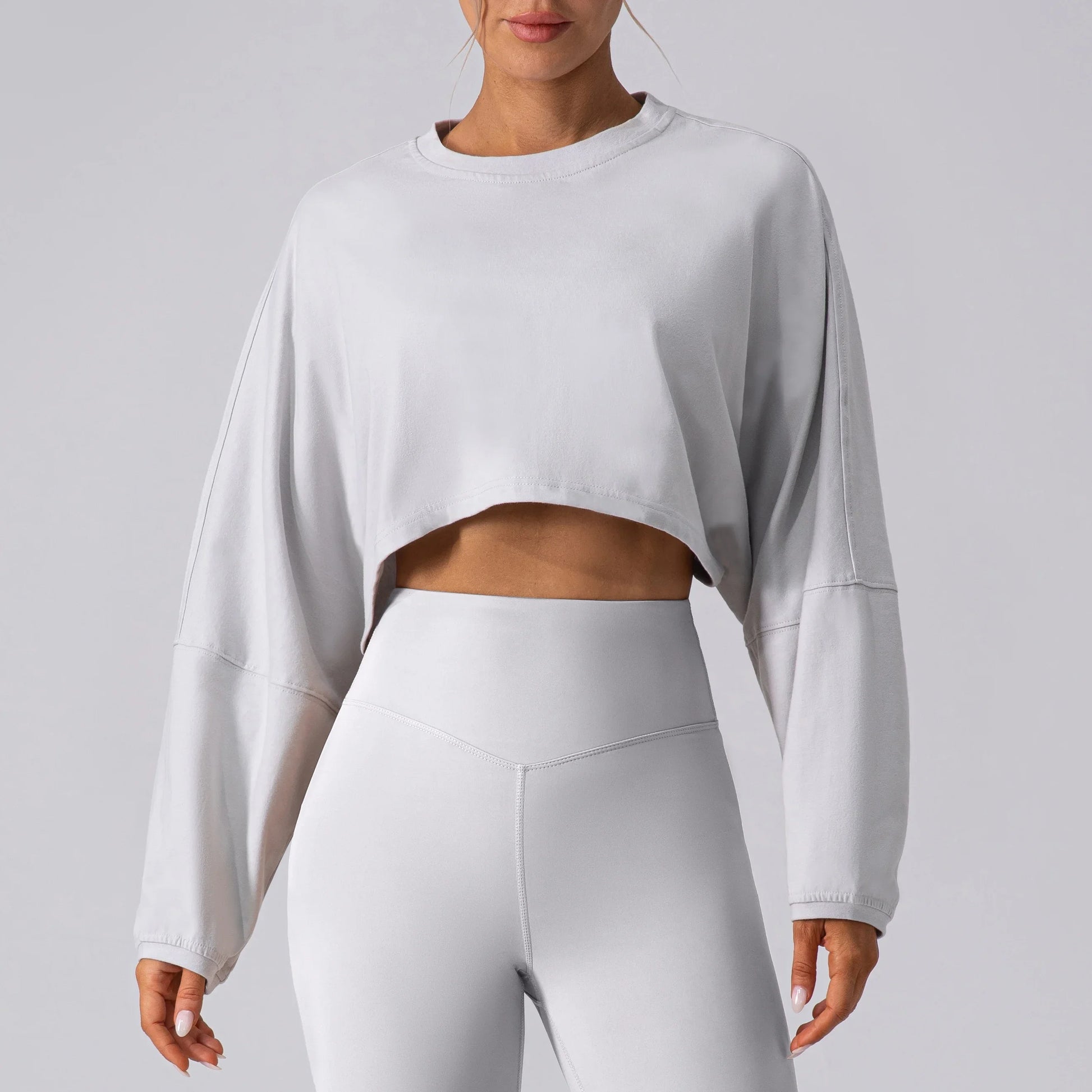 Women's Long Sleeve Sports Crop Top - Trending Gym Wear.