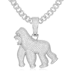 Luxury S925 Moissanite Orangutan Pendant Necklace.