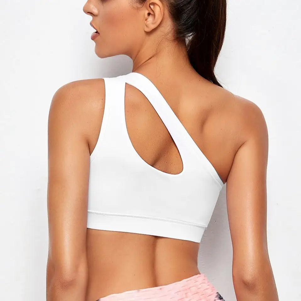 Stylish One Shoulder Push Up Sports Bra for Women.