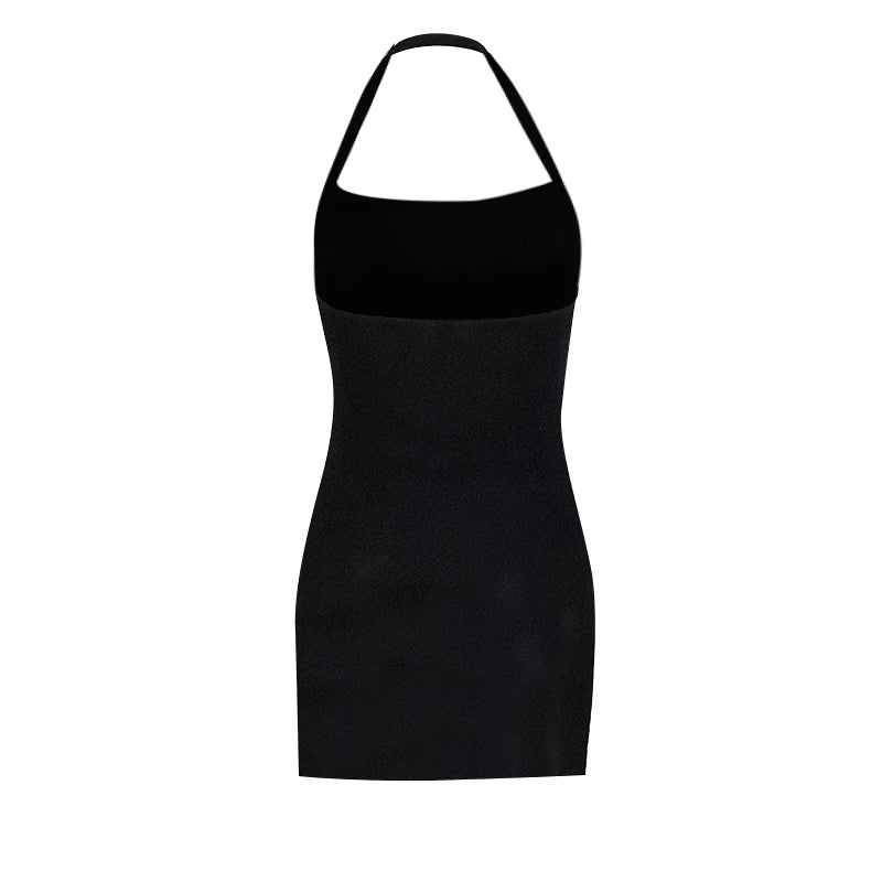 Viral Halter Neck Circle Split Mini Dress.