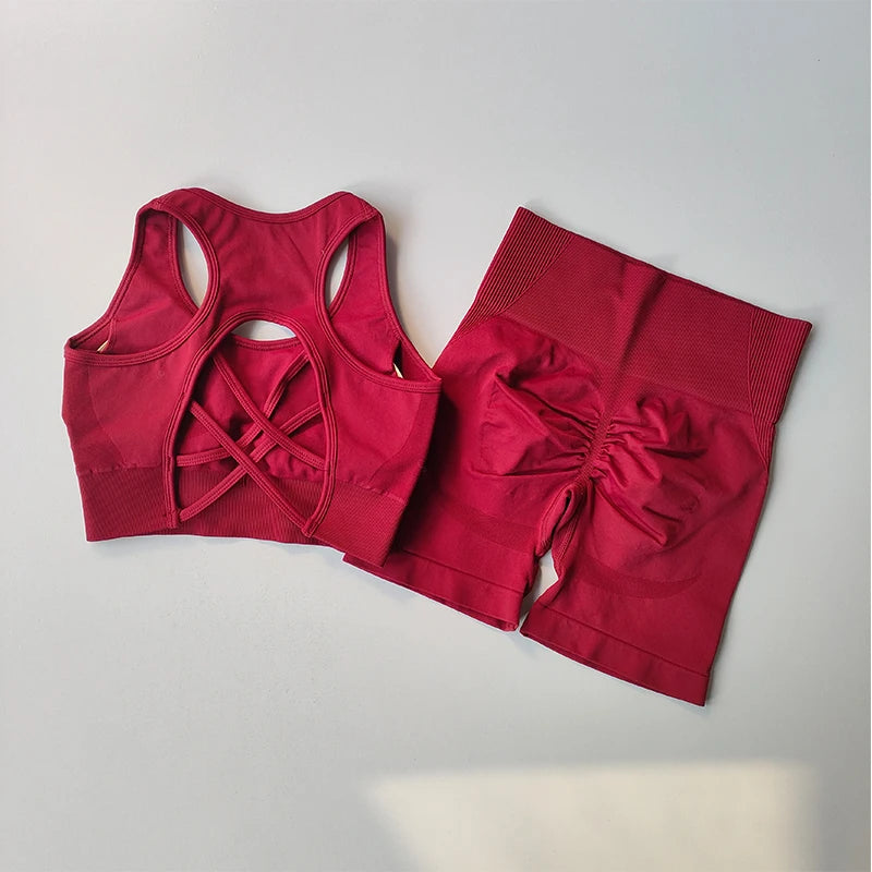 2 PCS Women’s Seamless Yoga Set - Trending Workout Suit.