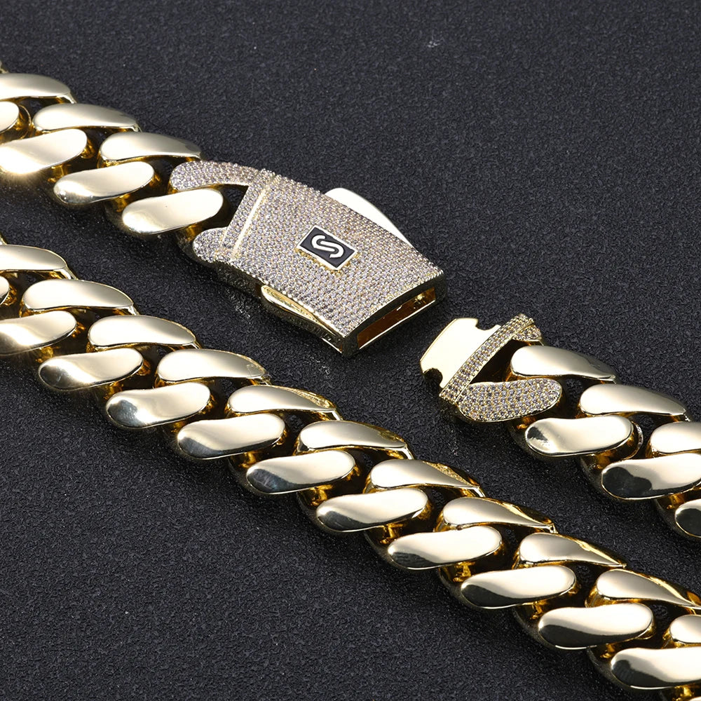 14K Gold Plated Monaco Bracelet - Hip Hop Jewelry with Iced Diamond Clasp