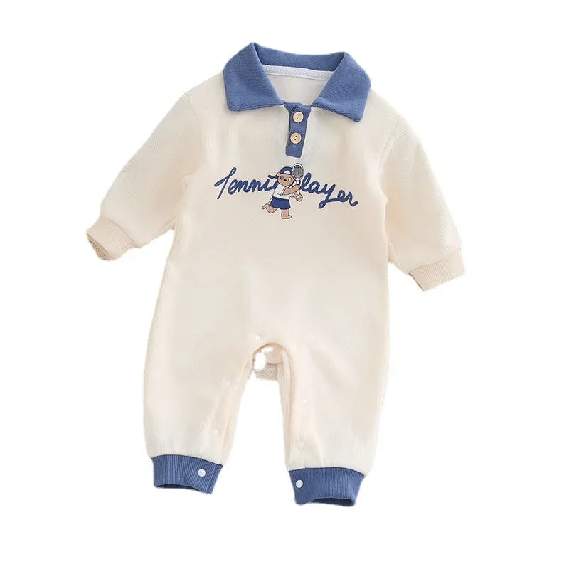 Handsome Baby Romper - Stylish Cotton Onesie for Newborns